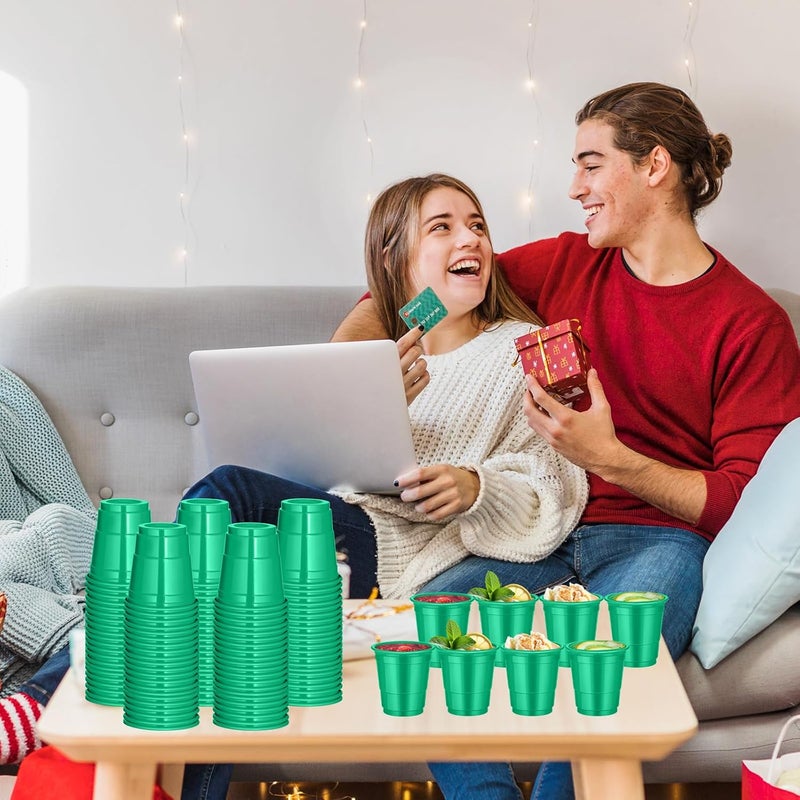 cssopenss 120 Pcs 2 oz Green Shot Cups st. patrick's day shot Glasses green Shot Glasses Disposable for Drinking Tastings Served Snacks Jello Tastings and Samples - Image 5